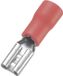 TRU COMPONENTS 1572131 Platte stekker (female) Insteekbreedte: 2.8 mm Insteekdikte: 0.8 mm 180 ° Deels geïsoleerd Rood 100 stuk(s)