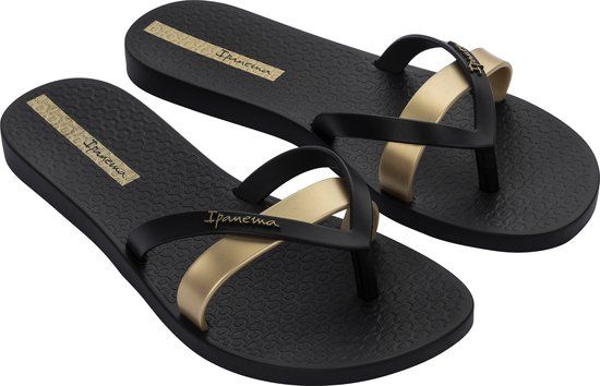 Ipanema Kirei Teenslippers Dames - Zwart/Goud - Maat 39 - Lente/Zomer 2024