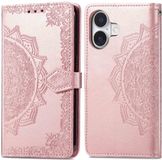 imoshion Hoesje - Geschikt voor Apple iPhone 16 - Mandala Bookcase - Rosé Goud