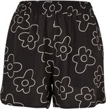 Urban Classics All over Print Viscose Resort Korte broek Zwart/Wit XS