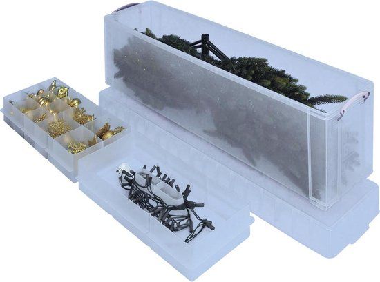 Really Useful Box 77 liter met 2 dividers transparant