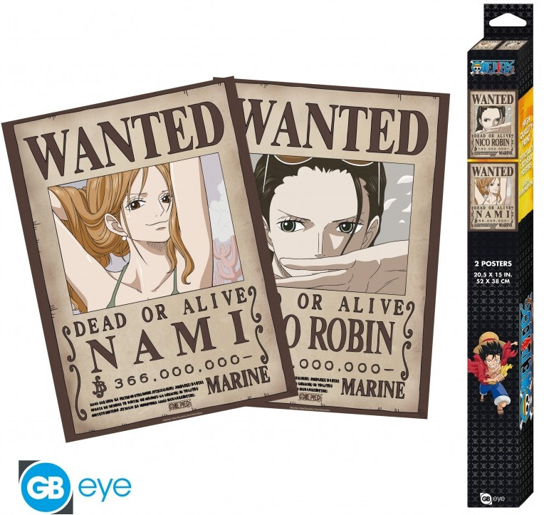 Abystyle One Piece Chibi Poster Set - Wanted Nami & Robin