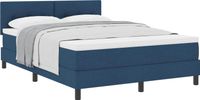 vidaXL Boxspring bed met hoofdeinde Blauw 140 x 200 cm Stof