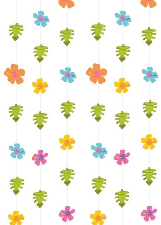 Partywinkel Hawaii Hangdecoratie Bloemen 2,1 meter 6 stuks