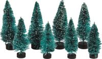 Rayher hobby materialen Rayher Hobby Kerstdorp Boompjes - 8x Stuks - 5-7 cm - Groen - Kunststof