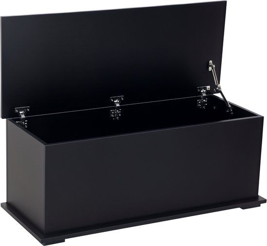 HOMCOM Opbergkist - Spaanplaat - 100x40x40cm - Zwart