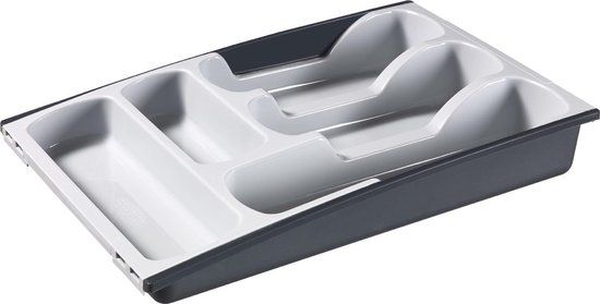 Curver Bestekbak - 7 vaks - Zilver Grijs - 42x30/52x6 cm