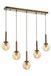 Moderne [Brand] Moderne industriële kroonluchter antieke afwerking, 90 cm lengte, 80 x 13 cm, 5 x E27 Max 6W, metalen behuizing en glazen kap, elegante verlichting voor thuisdecoratie