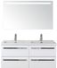 BES LED Seville Badmeubelset 120 cm - 4 Laden Wit Hoogglans - Wastafel Djazz Dubbel met Sence Spiegel