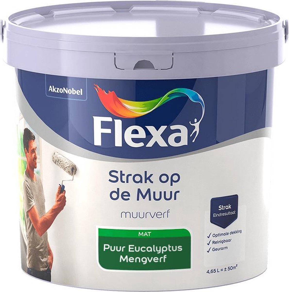 FLEXA Strak op de muur - Muurverf - Mengcollectie - Puur Eucalyptus - 5 Liter