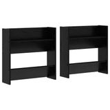 vidaXL Schoenenkast, 2 stuks, Bewerkt hout, Zwart eiken, 60 x 18 x 60 cm