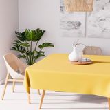 Soleil d'ocre, Alix Tafelkleed, vierkant, vuilafstotend, polyester, stralend geel, 180 x 180 cm