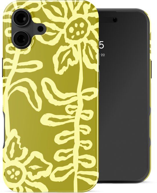 Selencia Hoesje - Geschikt voor Apple iPhone 16 - Backcover geschikt voor MagSafe - Chalky Bloom
