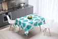Bonamaison Tafelkleed, Anti-Mold, Sneldrogend, Waterdicht, 100% Polyester Tafellaken, Turkoois, wit, 140 x 140 Cm