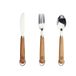 LAGUIOLE - Set of 3 Picnic Cutlery - Beech Wood Hands - Brown