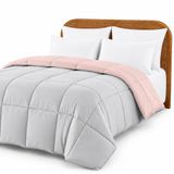Modern Threads Omkeerbaar donzen dekbed, blos/wit, twin