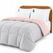 Modern Threads Omkeerbaar donzen dekbed, blos/wit, twin