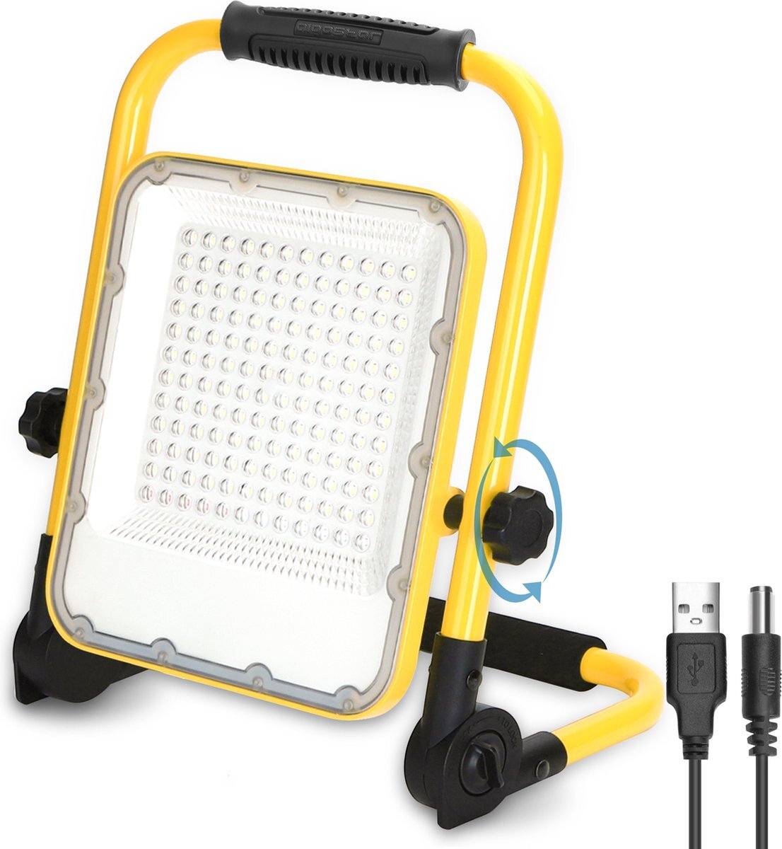 Aigostar LED Bouwlamp - Acculamp - Verstelbare werklamp met accu - IP65 spatwaterdicht - Looplamp - werklamp - 100W 2400 Lumen - 6500K