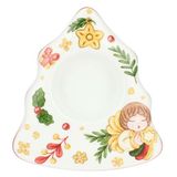 THUN - Theelichthouder boom van porselein, 13,5 x 12 cm, hoogte 4,5 cm, collectie kerstverrassingen