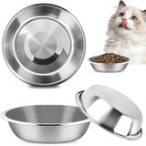 elzle 3 stuks kattenbakken, roestvrij staal, vaatwasmachinebestendig, 14 cm
