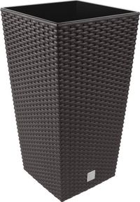 Prosperplast Bloempot van 16,3 liter met inzetstuk 22,5 x 22,5 x 42 cm in donkere oker