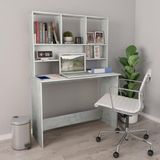 vidaXL Bureau met schappen 110x45x157 cm bewerkt hout betongrijs