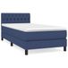 vidaXL Boxspringbed met matras, blauw, stof, 100x200 cm