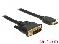 Delock 85583 câble DVI-D vers HDMI 1.5m Noir