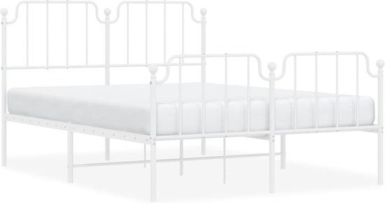vidaXL Bedframe Metaal Wit 140x190 cm