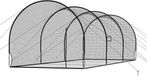 VEVOR honkbal slagkooi (halfrond) net 10058x3660x3000 mm, trainingsnet met 4-laags & knooploos polyesterweefsel & opening voor werpmachines, incl. softbal trainingskooi net