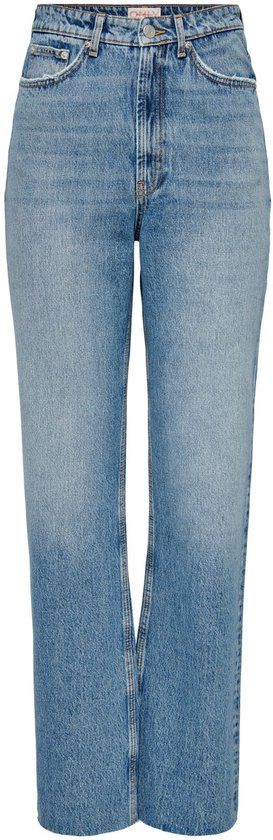 ONLY ONLRILEY High Waist Straight Jeans - Light Blue Denim