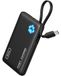 INIU 45 W powerbank, 10.000 mAh powerbank met geïntegreerde USB-C-kabel
