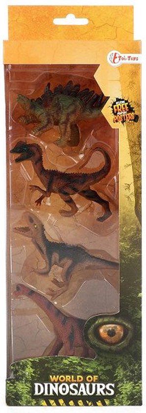 Toi-Toys World of Dinosaurs Dinosaurussen - 4 stuks - Kunststof - 3+ jaar