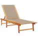 VidaXL Ligbed met tafel massief acaciahout en textileen taupe