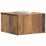 vidaXL - Muurbevestigde Nachttafel - 2 stuks - Oud Hout - 33 x 34,5 x 20 cm