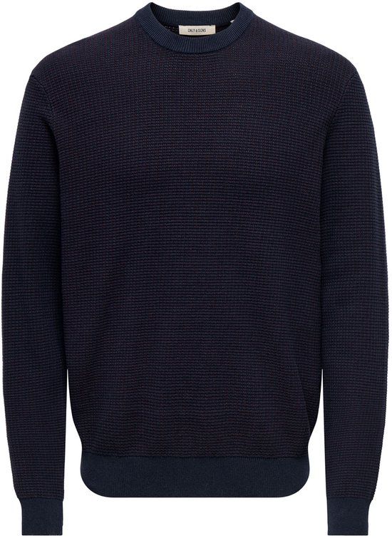 ONLY & SONS Katoenen Regular Fit Gebreide Trui - Dark Sapphire