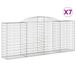 vidaXL Gabionen met boogvorm, 7 stuks, 300x50x120/140 cm, verzinkt staal