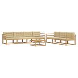 vidaXL - Buiten - bank - set - 7 - st - Wit - en - Beige