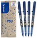 PILOT - Set van 4 V-Ball 07 - Rollerpen met vloeibare inkt - Medium conische punt voor soepel en nauwkeurig schrijven - Sneldrogend - Blauw - Medium punt