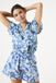 Garcia Dames Print Blouse Blauw Korte mouw