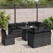Maison Exclusive - Ensemble de meubles de jardin 9 pièces avec canapé et coussins, noir, en polyrotin