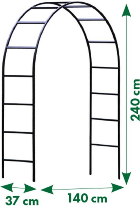 Nature Rozenboog H240 x 140 x 37cm groen metaal