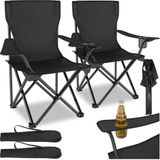 Tectake Set van 2 Campingstoelen - Zwart