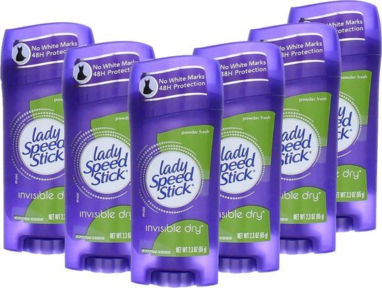 Lady Speed Stick Powder Fresh - 6 x 65g - Deodorant - Invisible Dry - Women