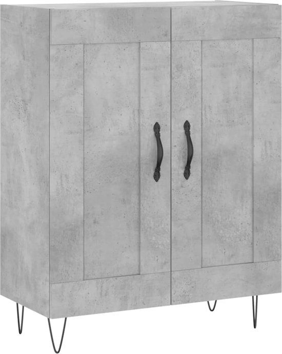 vidaXL Dressoir 69,5x34x90 cm bewerkt hout betongrijs