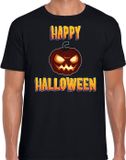 Bellatio Decorations Shoppartners Bv Happy Halloween horror pompoen verkleed t-shirt zwart voor heren M