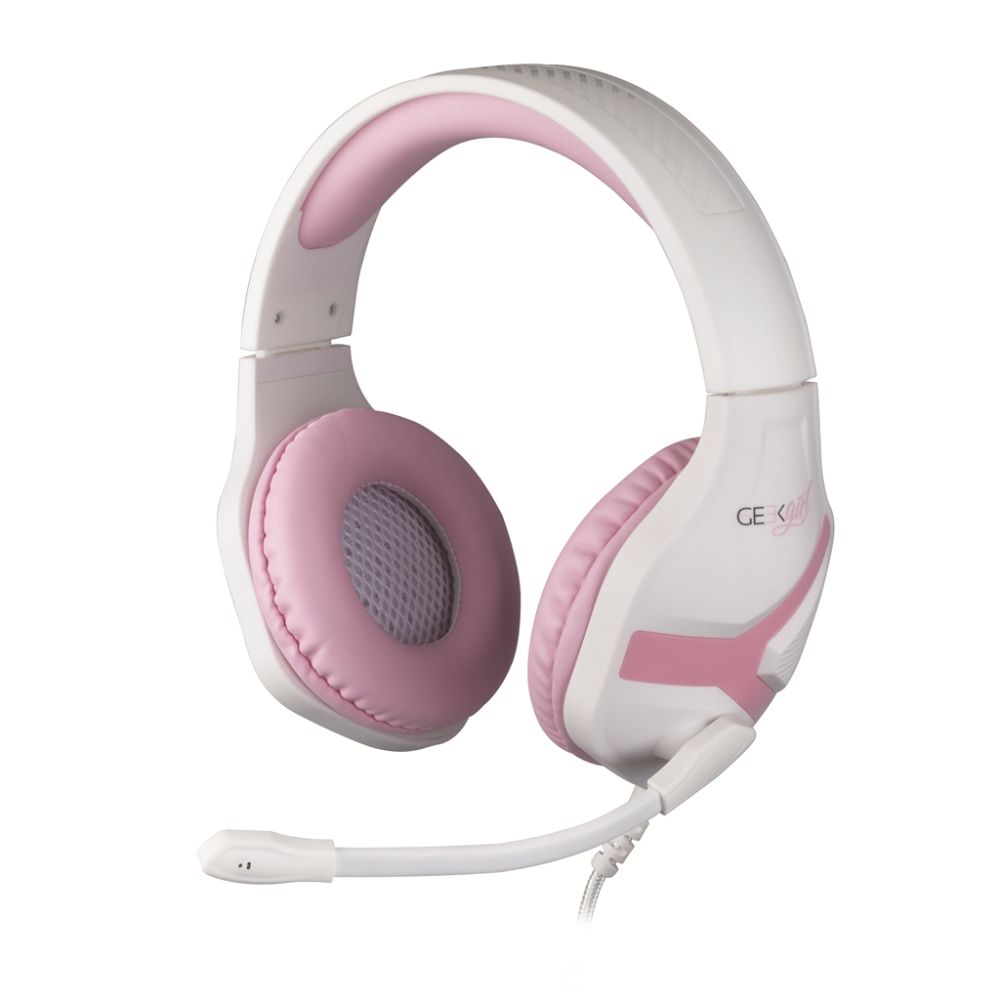 Konix Geek Girl Crystal Headset - Roze/Wit - Bedraad