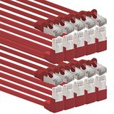 1aTTack.de 1m CAT6 LAN-netwerkkabel RJ45 90° hoek, 10 stuks - rood