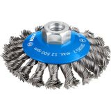 Bosch 1x PRO Metal heavy PRO Schuine borstel gevlochten M14 | voor Staal, Ø 100 mm, Professional Accessoires Kleine haakse slijper