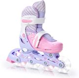 RAVEN Verstelbare 3-in-1 Rollerblades Loret Lila/Roze 34-37 LED Wielen